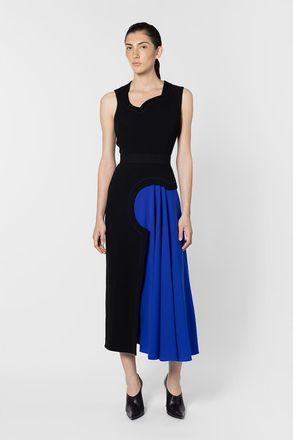 Roksanda Ilincic Saro Black And Blue Cut Out Dress in Black /Persian Blue at Nordstrom, Size 12