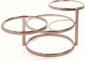 Oresteluchetta Mesa De Centro Giratoria De Vidrio Templado Y Metal Jamie