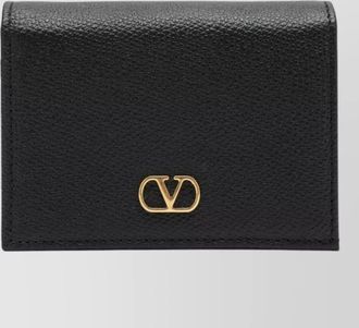 Valentino signature vlogo leather wallet textured finish