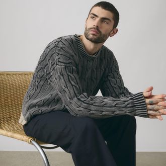 Levi's Carmel Cable Crewneck Sweater - Mens - 2XL - Black