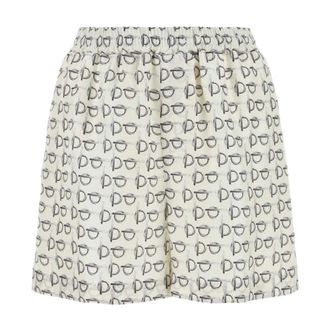 Burberry Casual Shorts, female, White, Size: 2XS B Silk Shorts