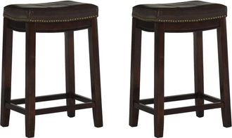 Linon Claridge 2Pk Brown Counter Stool