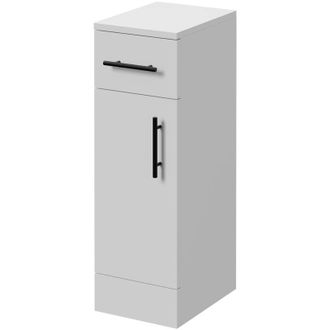 Alexander James Alexander James Gloss White 250mm x 330mm Storage Unit - 250mm - Matt Black 96mm Knurled Bar Handle