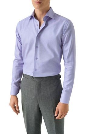 Eton Contemporary Fit Semi Solid Dress Shirt in Light Purple at Nordstrom, Size 16.5