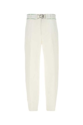 Bottega Veneta White Cotton Wide-leg Pant