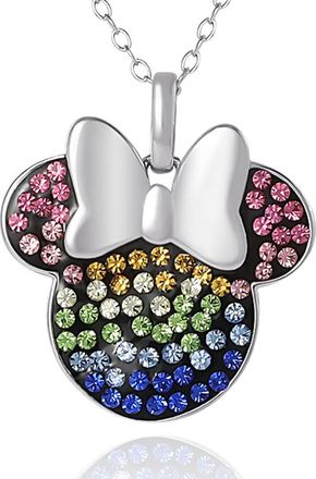 Disney Rainbow Crystal Pendant Necklace in Silver/Multicolor at Nordstrom