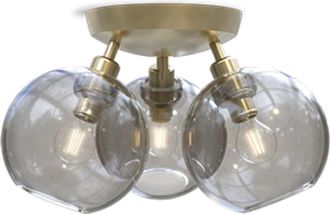 Belid Gloria Globe Plaf&oacute;n Lat&oacute;n, Cristal Ahumado 3x E14