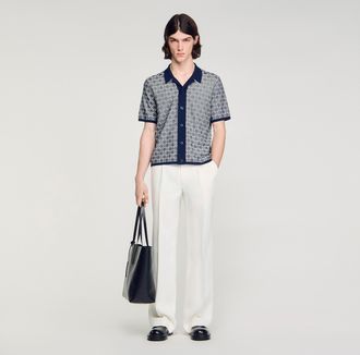Sandro Square Cross jacquard shirt