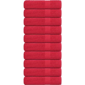 vidaXL vidaXL Asciugamani da Bagno 10 pz Rossi 100x150cm 360 g/m&sup2; 100% Cotone