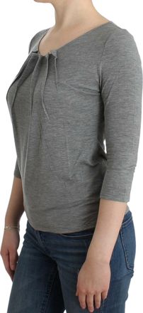 Roberto Cavalli Womens Gray 3-4 Sleeves Jumper Top Modal