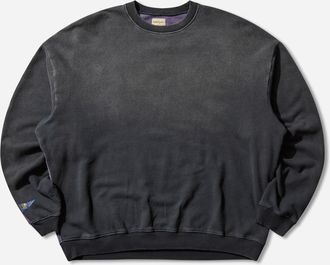 KAPITAL Men s Sweat Knit 2Tones Remake Big Sweatshirt (Bone) Black / Purple