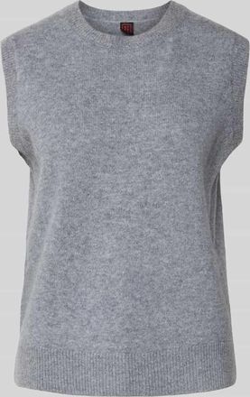 Stefanel Pullunder aus Wolle mit Rundhalsausschnitt in Hellgrau, Größe XS