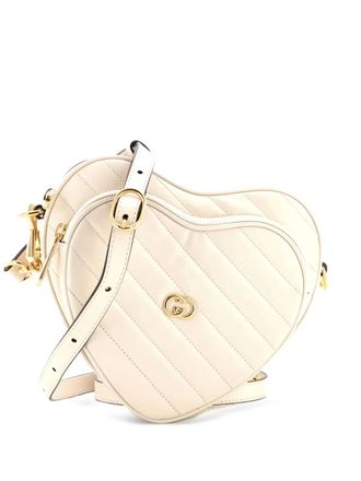 Gucci Interlocking G Heart Diagonal Quilted Leather Mini shoulder bag - Neutrals
