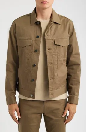 Theory River Neoteric Twill Trucker Jacket in Duffle at Nordstrom, Size Xx-Large