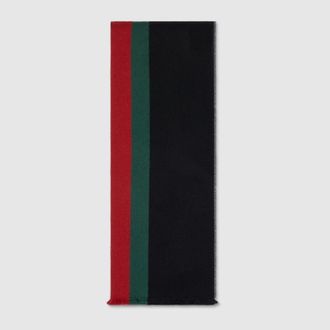 Gucci Wool Scarf With Web