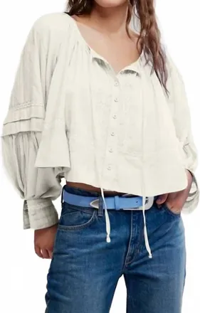 Free People La Lune Tofu Top In White