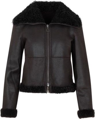 Akris Mocca Lamb Leather Jacket