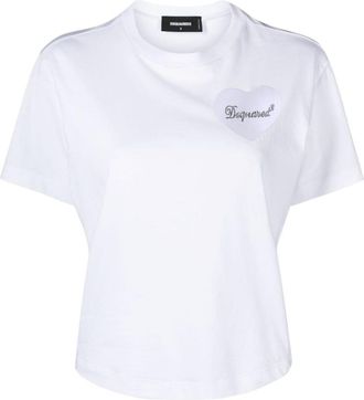 Dsquared2 White White Logo Print T-Shirt
