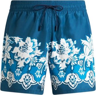 Etro Zwemshort met geplaatste bloemenprint - Heren - Strandmode - Blauw - M - Polyester - Badmode