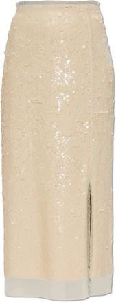 Rag & Bone Kali Sequin Midi Rok - Dames - Midirokken - Beige - S - Polyester - Rokken