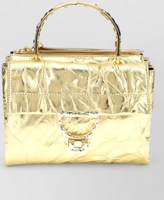 Coccinelle mini bag metallic finish top handle strap