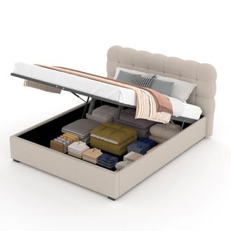 Concept Usine Cama con canap&eacute; abatible estilo nube 160 x 200 cm en terciopelo beige