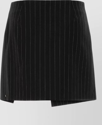 Sportmax wool-blend pinstriped low-rise wrap mini skirt