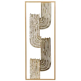 Beliani Beliani - Decoraci&oacute;n Moderna De Pared Arte Mural De Hierro 75 X 29 Cm Hecha A Mano Oro Y Cobre Thallium