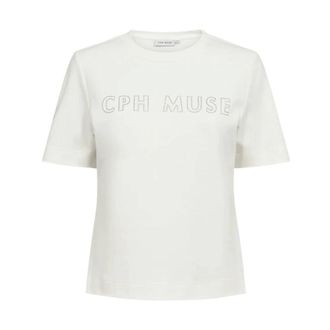 Copenhagen Muse Muse Tee - Dames - Tops - Beige - Maat: L Katoen