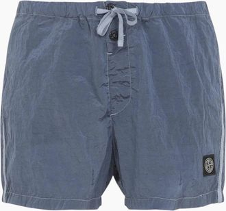 Stone Island Mens Stone Island Nylon Metal Dark Blue Shorts - Cream - Size: 33/32/32