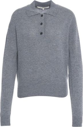 Second Female Classic Polo-Collared Knit Sweater With Cropped Fit