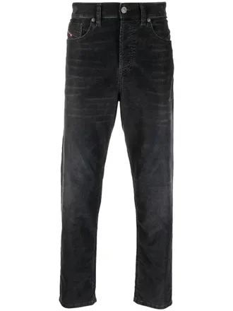 Diesel Tapered cropped jeans - men - Cotton/Polyester/Spandex/Elastane - 32/32 - Black