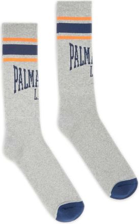 Palm Angels logo-jacquard socks - Grey