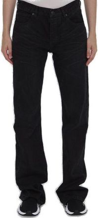 Balenciaga Womens Low Waist Straight Jeans - Black Cotton - Size 26 (Waist)