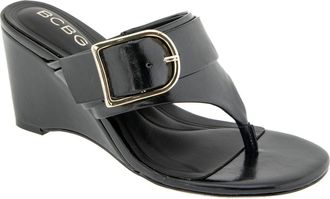 BCBGeneration Seema Wedge Slide Sandal in Black at Nordstrom Rack, Size 7.5