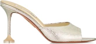 Aquazzura Muiltjes met metallic-effect - Beige
