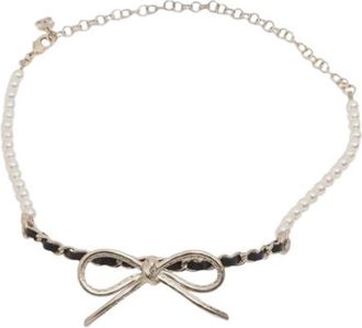 Chanel Faux Pearl/Ribbon Choker