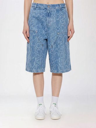 Carhartt Work in Progress Bermuda Snake Nixon Double Knee in denim di cotone con stampa pitonata