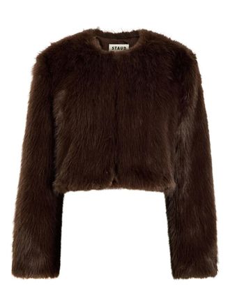 Staud Casimira faux-fur jacket - women - Polyester - S - Brown