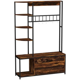 OEM Appendiabiti A Pannello Marrone Con Scarpiera 120 Cm