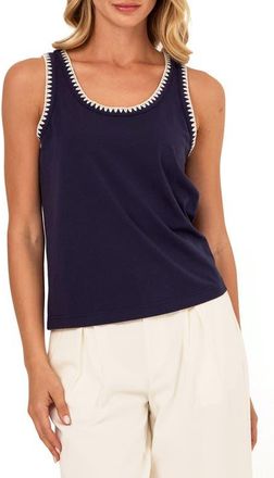 Threads 4 Thought Genevieve Contrast Trim Tank in Stargazer at Nordstrom, Size Xx-Large