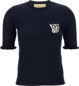 Valentino Garavani Womens Vg Embroidery Top