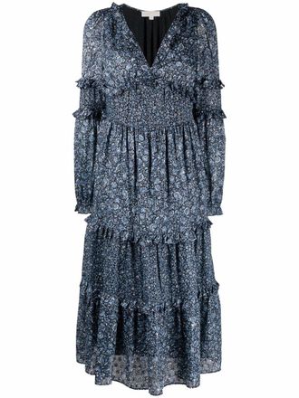Michael Michael Kors Abito midi a fiori - Blu