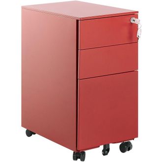 Beliani Storage Unit BOLSENA II Metal Red