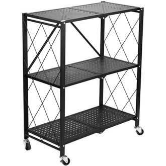 Topeshop Basike - Mueble De Almacenaje Con Ruedas - Aparador - 3 Estantes - Mueble Plegable