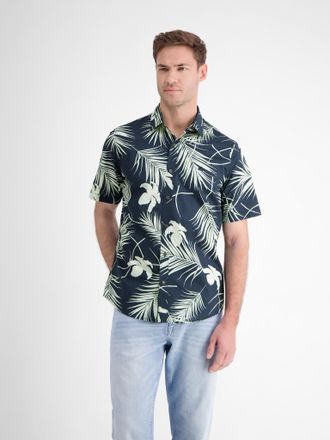 Lerros Kurzarmhemd LERROS, Herren, Gr. XXL, N-Gr, blau (classic navy), Web, Obermaterial: 100% Baumwolle, bedruckt, regular fit taillenbedeckt, Hemden Kurzar