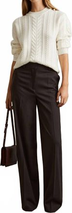 Reiss Evelyn Wide Leg Dress Trousers In Chocolate