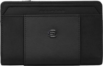 Piquadro Circle Portemonnee met Extern Muntvak - Dames - Portefeuilles - Zwart - ONE Size - Leer - Accessoires