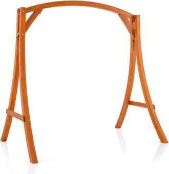 Costway Wood Swing Frame A-Shaped Heavy-Duty Swing Stand 300 kg Capacity Backyard Garden Patio