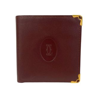 Cartier Must Bordeaux Leather Wallet (Bi-Fold) (Pre-Owned)